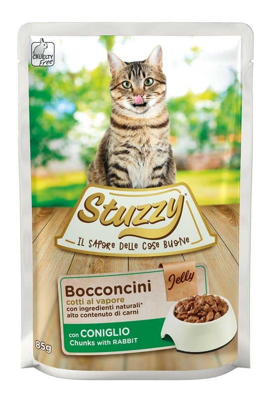 Stuzzy Bocconcini Jelly Con Coniglio Gatti Adulti Bustina 85g