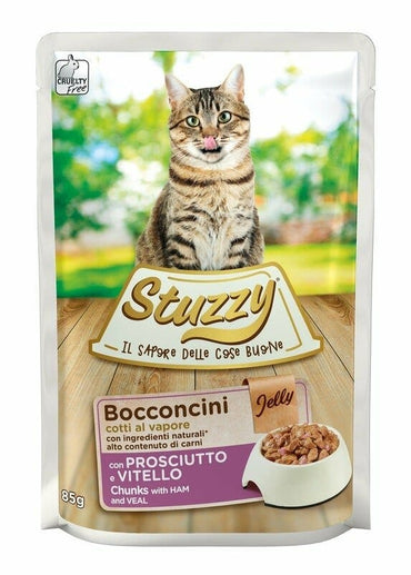 Stuzzy Bocconcini Jelly Con Prosciutto E Vitello Per Gatti Adulti Bustina 85g