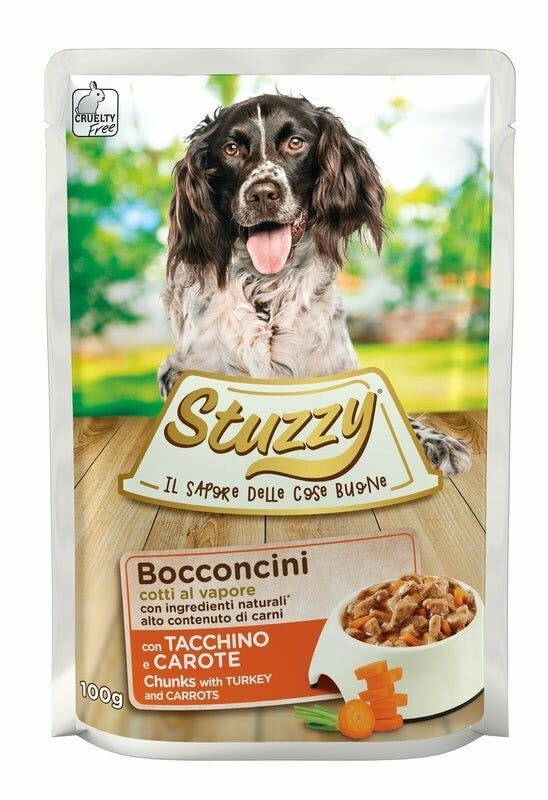 Stuzzy Bocconcini Con Tacchino E Carote Per Cani Adulti Bustina 100g