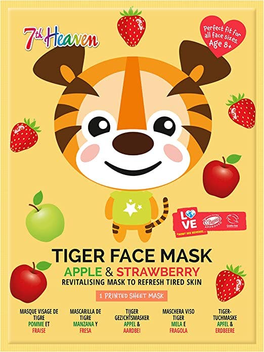 7th Heaven Maschera Viso Tessuto Stampa Tigre Adulti/Bambini 8 Anni+