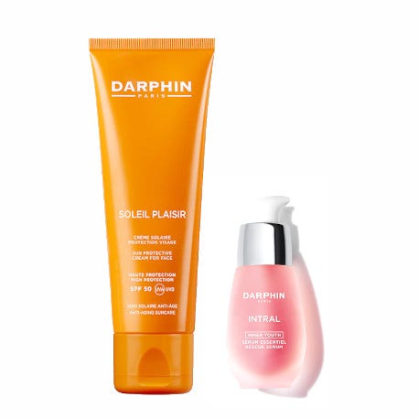 Darphin Cofanetto Soleil Plaisir SPF50 Crema Solare 50ml + Intral Inner Youth Rescue Siero 15ml + Pochette