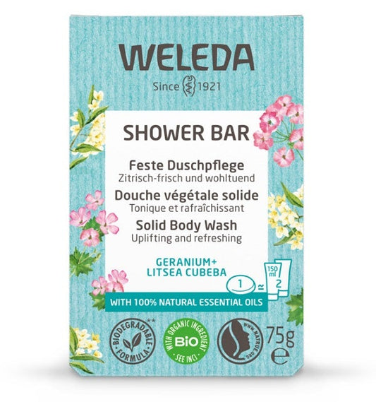 Weleda Shower Bar Saponetta Bagno Doccia Al Geranio E Litsea Cubeba 75g