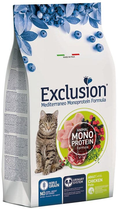 Exclusion Mediterraneo Monoprotein Noble Grain Cibo Secco Pollo Per Gatti Adulti 1,5kg