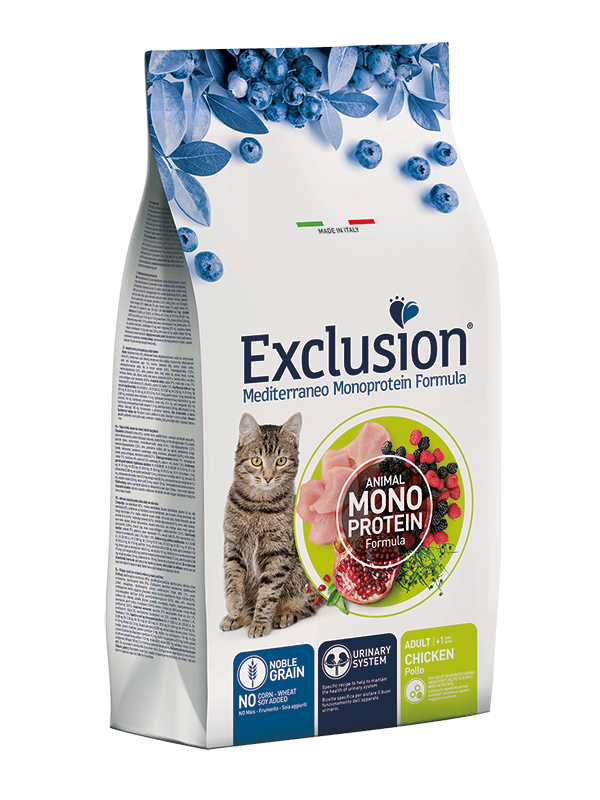 Exclusion Mediterraneo Monoprotein Noble Grain Cibo Secco Pollo Per Gatti Adulti 1,5kg