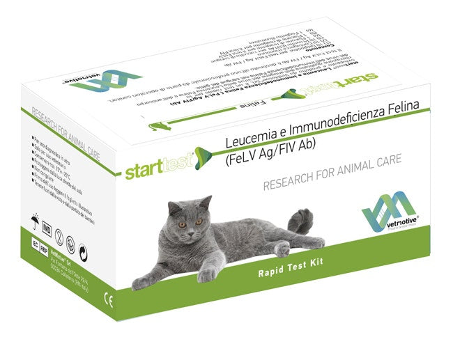 VetMotive Start Test Leucemia e Immunodeficienza Felina (FeLV Ag / FIV Ab) 10 Kit Test