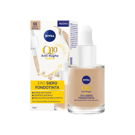 Nivea Q10 Power Anti-Rughe 3In1 Siero Fondotinta Light/Medium 30ml