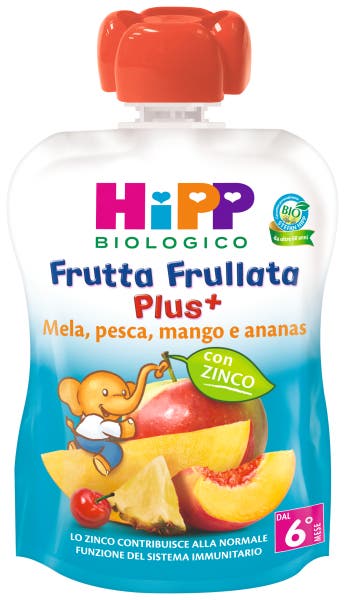 Hipp Bio Frutta Frullata Plus Mela Pesca Mango Ananas + Zinco 90g