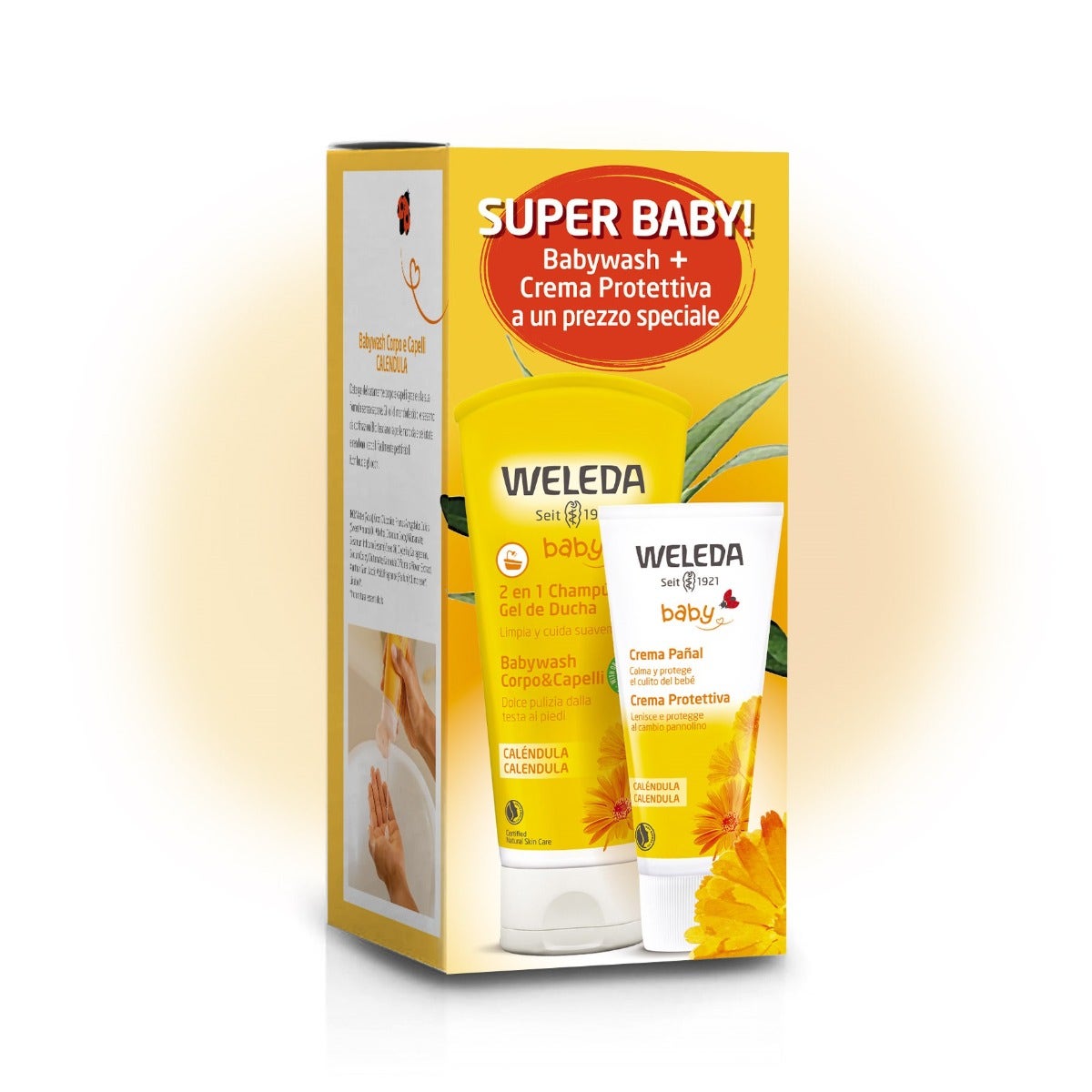 Weleda Cofanetto Detergente Corpo E Capelli Calendula 200ml + Crema Protettiva 75ml