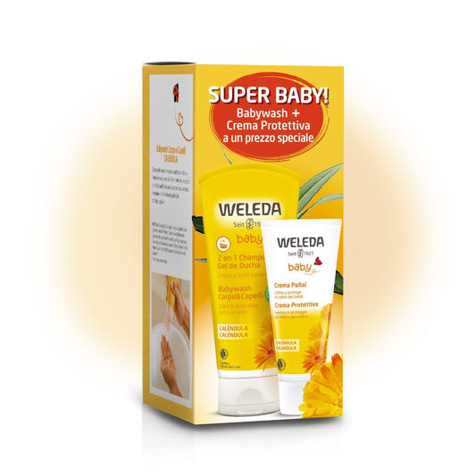 Weleda Cofanetto Detergente Corpo E Capelli Calendula 200ml + Crema Protettiva 75ml
