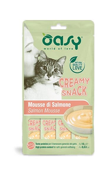 Oasy Snack Creamy Salmone Per Gatti 4x15g