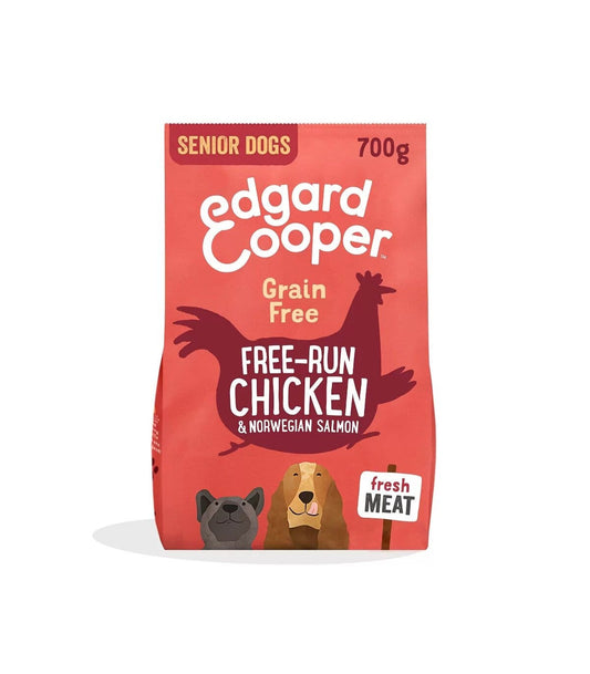 Edgard & Cooper Senior Pollo Allevato A Terra E Salmone Norvegese Senza Cereali Crocchette per Cani 700g