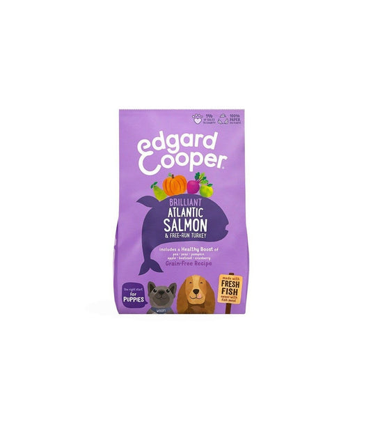 Edgard & Cooper Puppy Salmone E Tacchino Allevato A Terra Senza Cereali Crocchette per Cani 700g