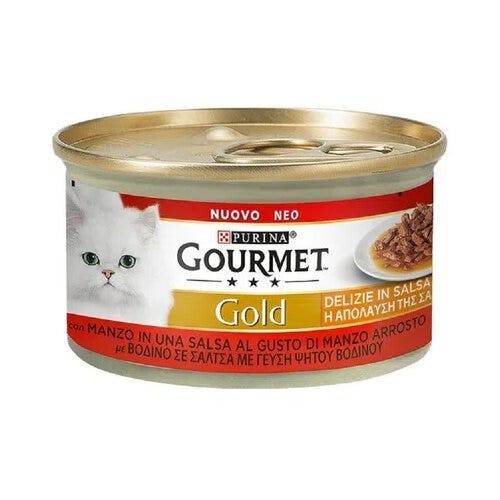 Purina Gourmet Gold Delizie In Salsa Con Manzo Per Gatti Lattina 85g