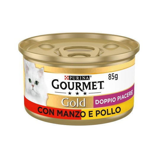 Purina Gourmet Gold Doppio Piacere Con Manzo E Pollo Per Gatti Lattina 85g