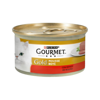Purina Gourmet Gold Mousse Con Manzo Per Gatti Lattina 85g