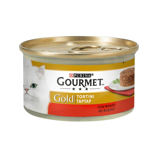 Purina Gourmet Gold Tortini Con Manzo Per Gatti Lattina 85g