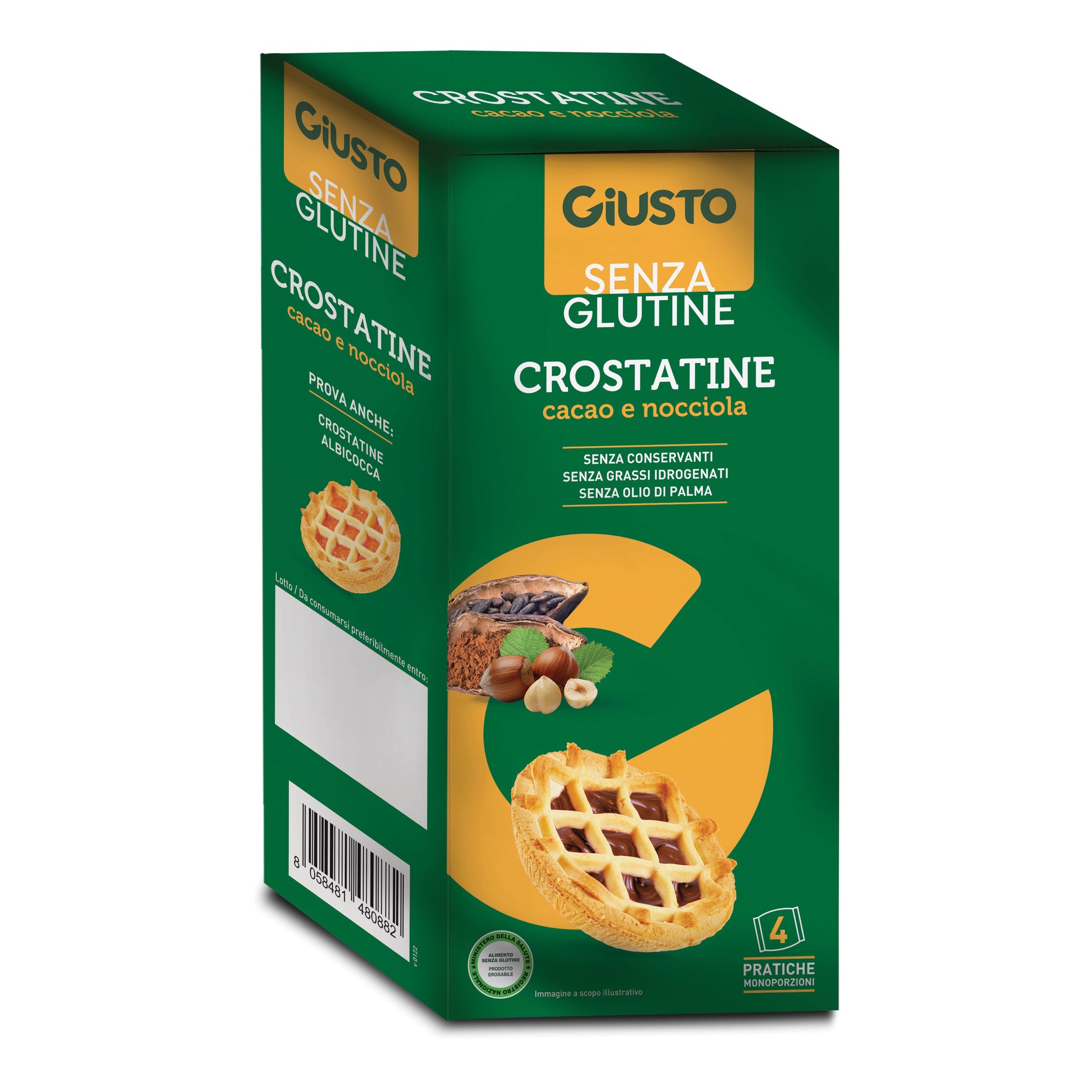 GIUSTO S/G Crostatina Cacao Nocciole 4x45g