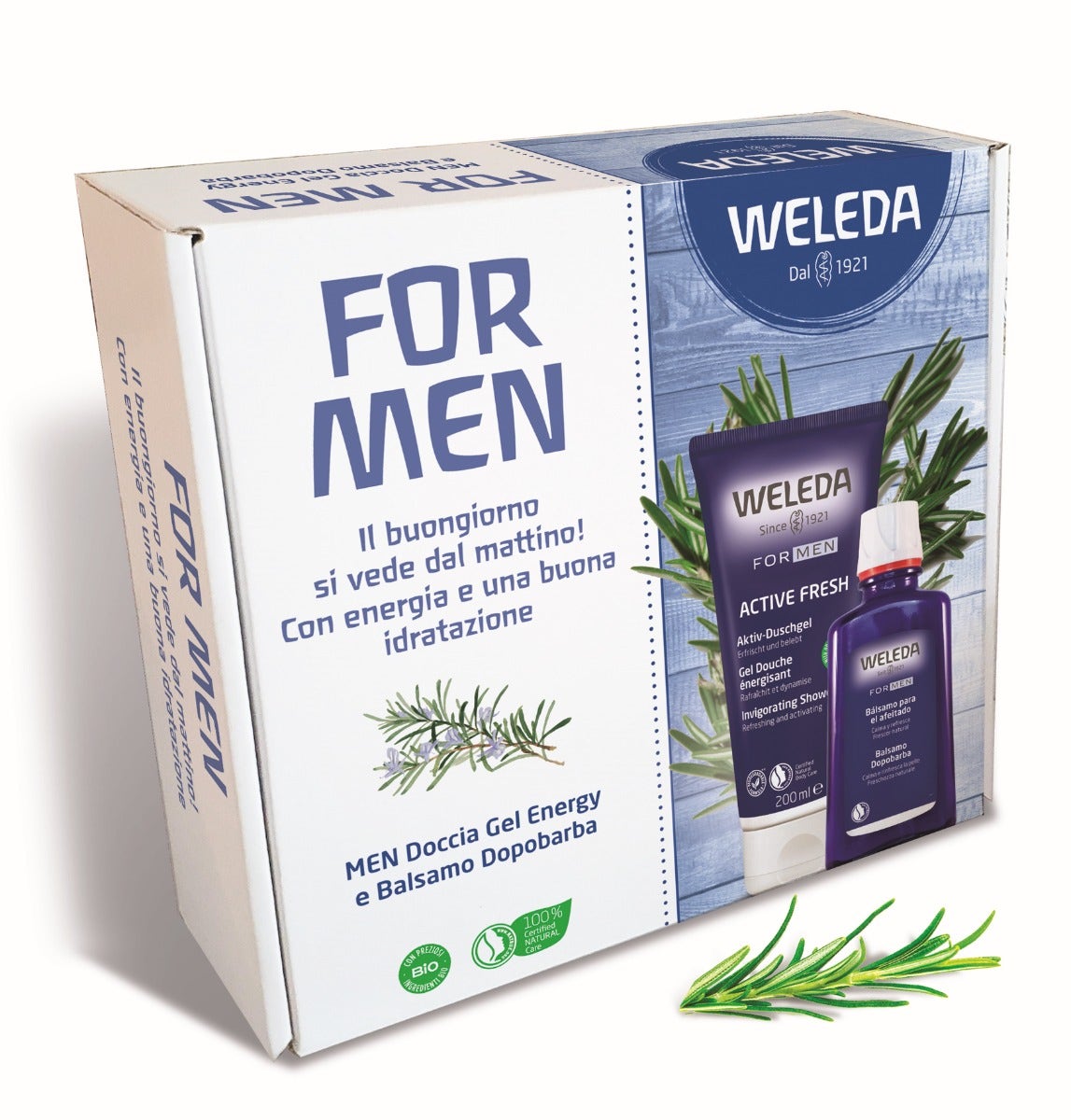 Weleda Cofanetto Uomo Doccia Gel Energy 200ml + Balsamo Dopobarba 100ml