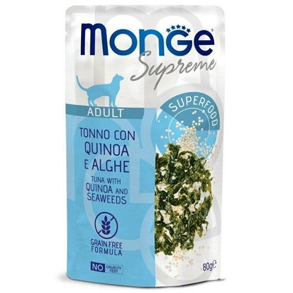 Monge Supreme Pezzetti di Tonno con Quinoa Alghe Cibo Umido Gatti Adulti 80g