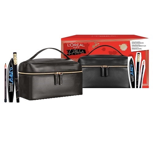 L'Oreal Paris L'Atelier Kit Mascara Bambi Eye Nero+Eyeliner Perfect Sllim Nero+Matita Occchi Nera
