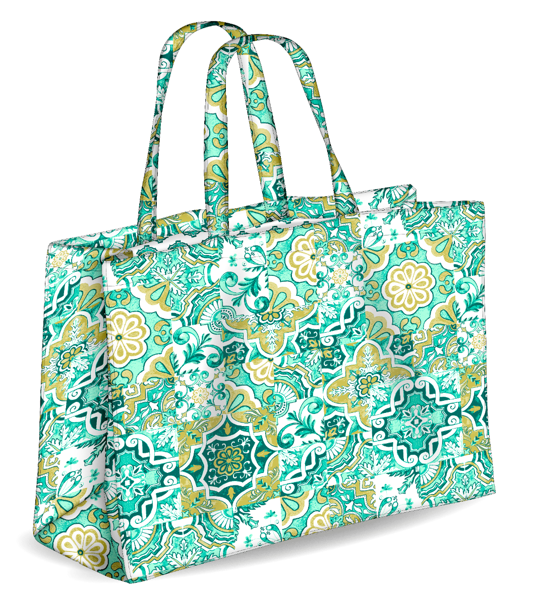 Colors Tote Borsa Mare Reversibile Colore Verde