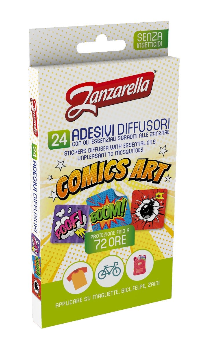 Zanzarella Comics Art 24 Adesivi Antizanzare