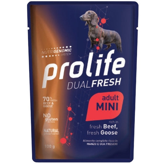 Prolife Smart Manzo E Oca Freschi Cibo Umido Per Cani Adulti Taglia Piccola Bustina 100g