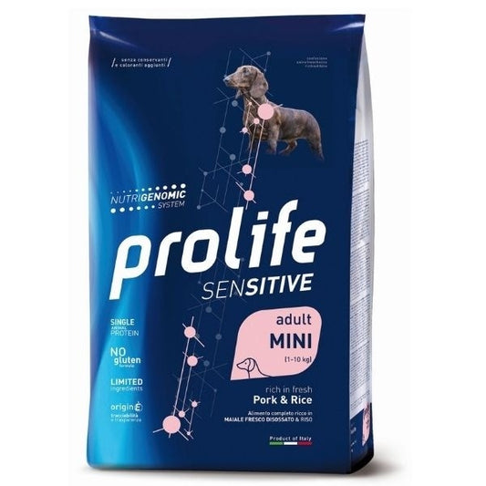 Prolife Sensitive Adult Mini Pork & Rice Cibo Secco Per Cani Taglia Piccola Sacco 2 kg