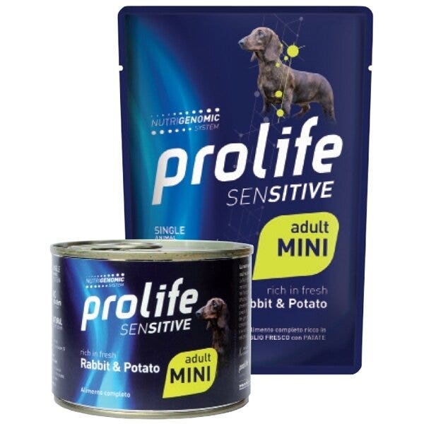 Prolife Sensitive Coniglio Con Patate Cibo Umido Per Cani Adulti Taglia Mini Lattina 200g