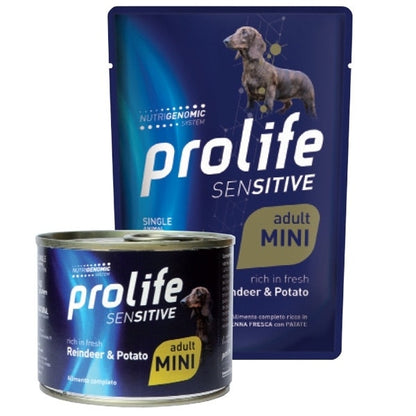 Prolife Sensitive Renne Con Patate Cibo Umido Per Cani Adulti Taglia Piccola Bustina 100g