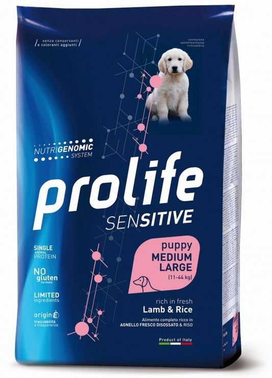 Prolife Dog Sensitive Lamb & Rice Cibo Secco Per Cani Cuccioli Taglia Media/Grande Sacco 10 Kg