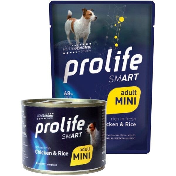 Prolife Smart Pollo Fresco Con Riso Cibo Umido Per Cani Adulti Taglia Mini Lattina 200g