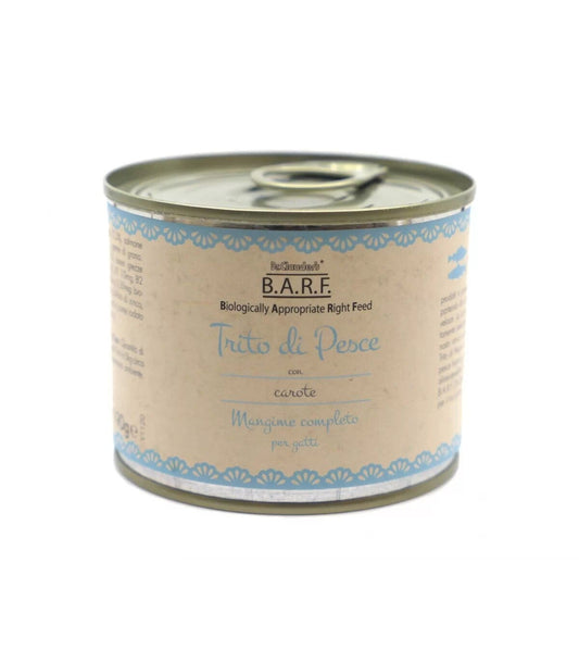 Barf Menu Completo Gatto Trito Di Pesce Con Carote 190g