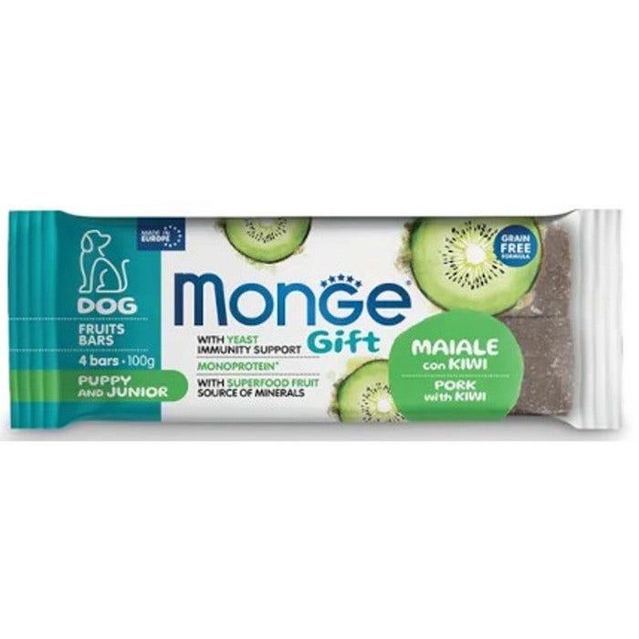 Monge Fruits Bars Barretta Per Cani Puppy/Junior Maiale Con Kiwi 100g