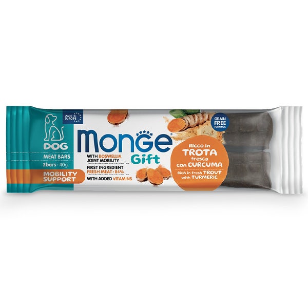 Monge Meat Bars Mobility Support Barretta Per Cani Adulti Trota Fresca Con Curcuma 40g