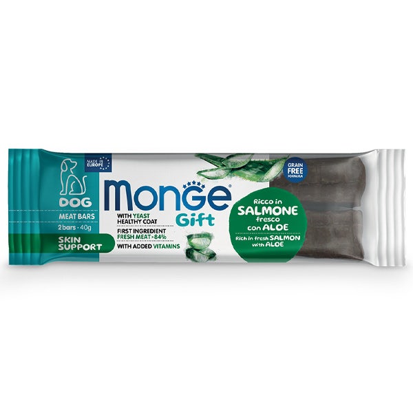 Monge Meat Bars Skin Support Barretta Per Cani Adulti Salmone Fresco Con Aloe 40g
