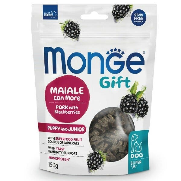 Monge Snack Super M Accrescimento Chips Per Cani Puppy/Junior Maiale Con More 150g