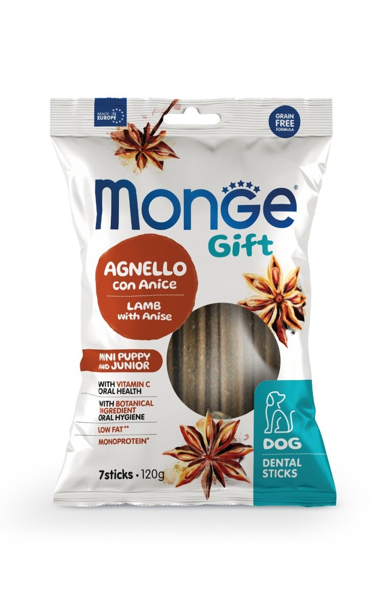 Monge Dental Sticks Agnello Con Anice Per Cani Mini/Puppy/Junior 120g