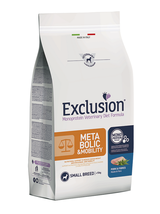 Exclusion Monoprotein Veterinary Diet Formula Metabolic/Mobility Crocchette Maiale E Fibre Taglia Small Sacco 7kg