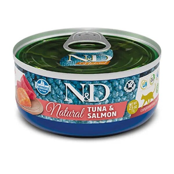 Farmina Natural & Delicious Natural Tonno & Salmone per Gatti 140g
