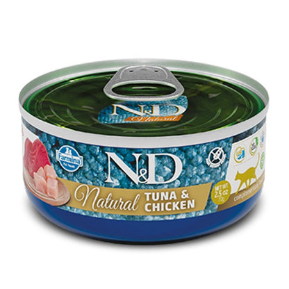 Farmina N&D Natural Tuna E Chicken Cibo Umido Gatti Adulti Lattina 140g