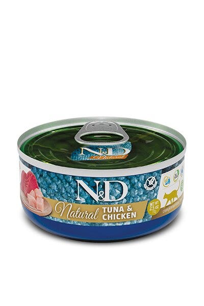 Farmina N&D Natural Tuna E Chicken Cibo Umido Gatti Adulti Lattina 140g