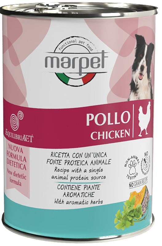 Marpet Aequilibriavet Dog Pollo Cibo Umido Per Cani Adulti Scatoletta 400g