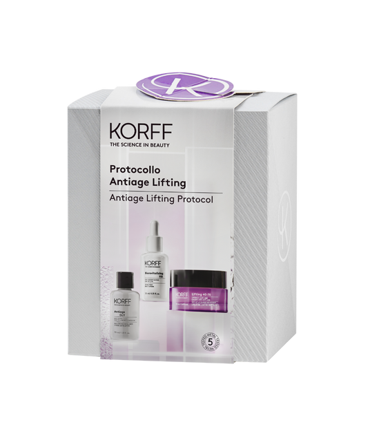 Korff Cofanetto Lifting Soluzione Esfoliante 30ml + Siero 30ml + Crema Viso Gel 50ml