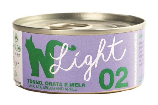 Natural Code Light 02 Tonno, Orata e Mela Gatti Adulti Lattina 4x70g