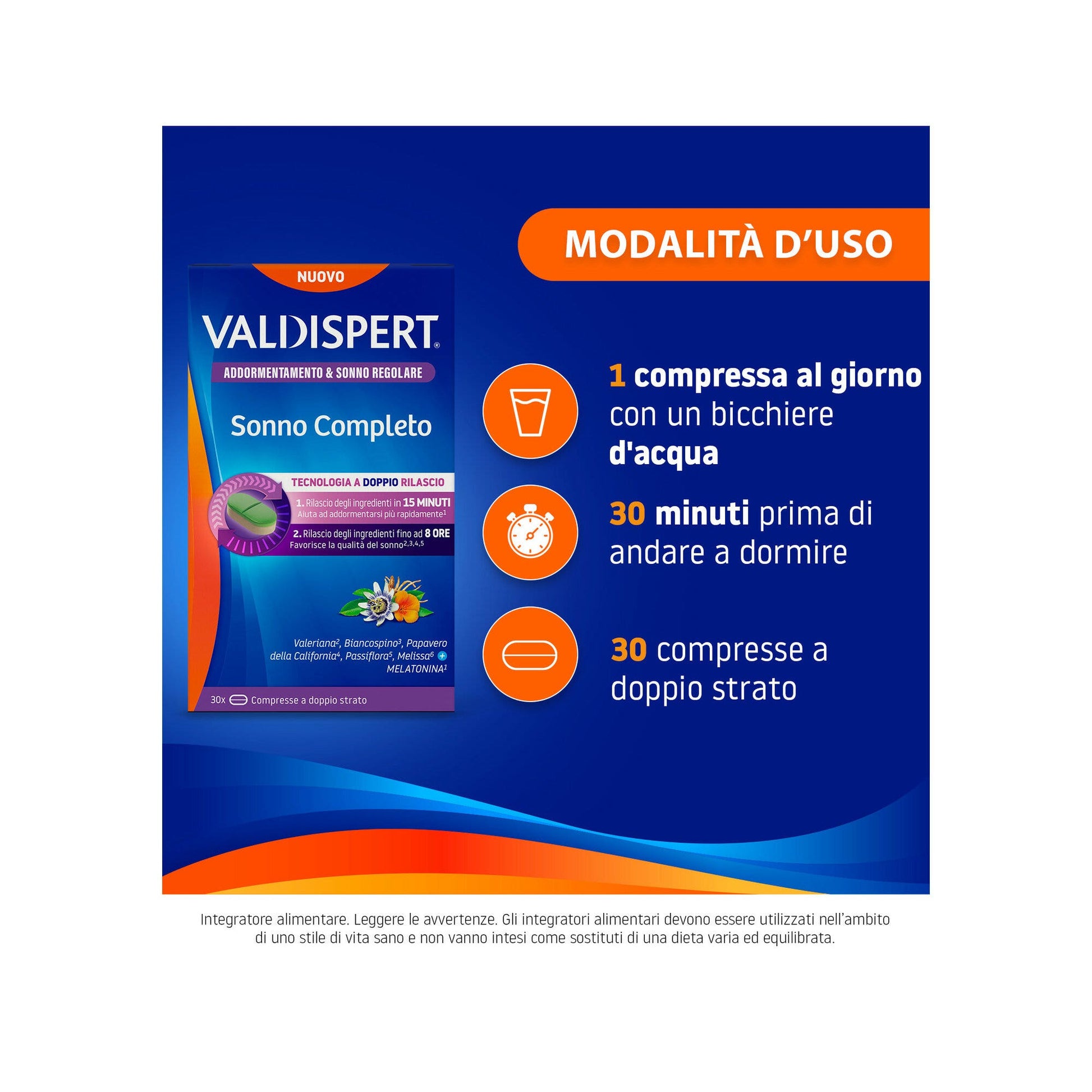 Valdispert Sonno Completo 30 Compresse Doppio Strato