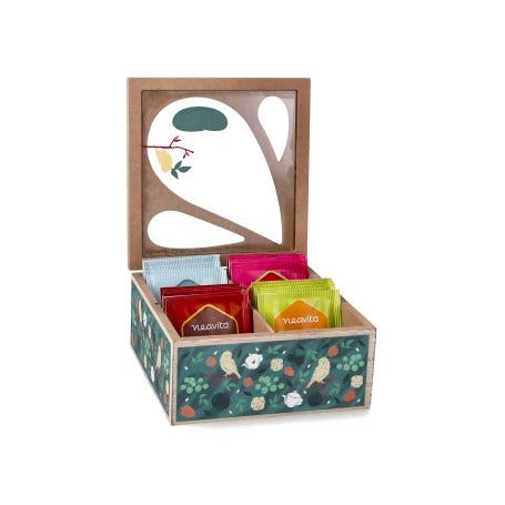 Neavita Cofanetto In Legno Bio Verde A 4 Scomparti Con 20 Tisane Assortite