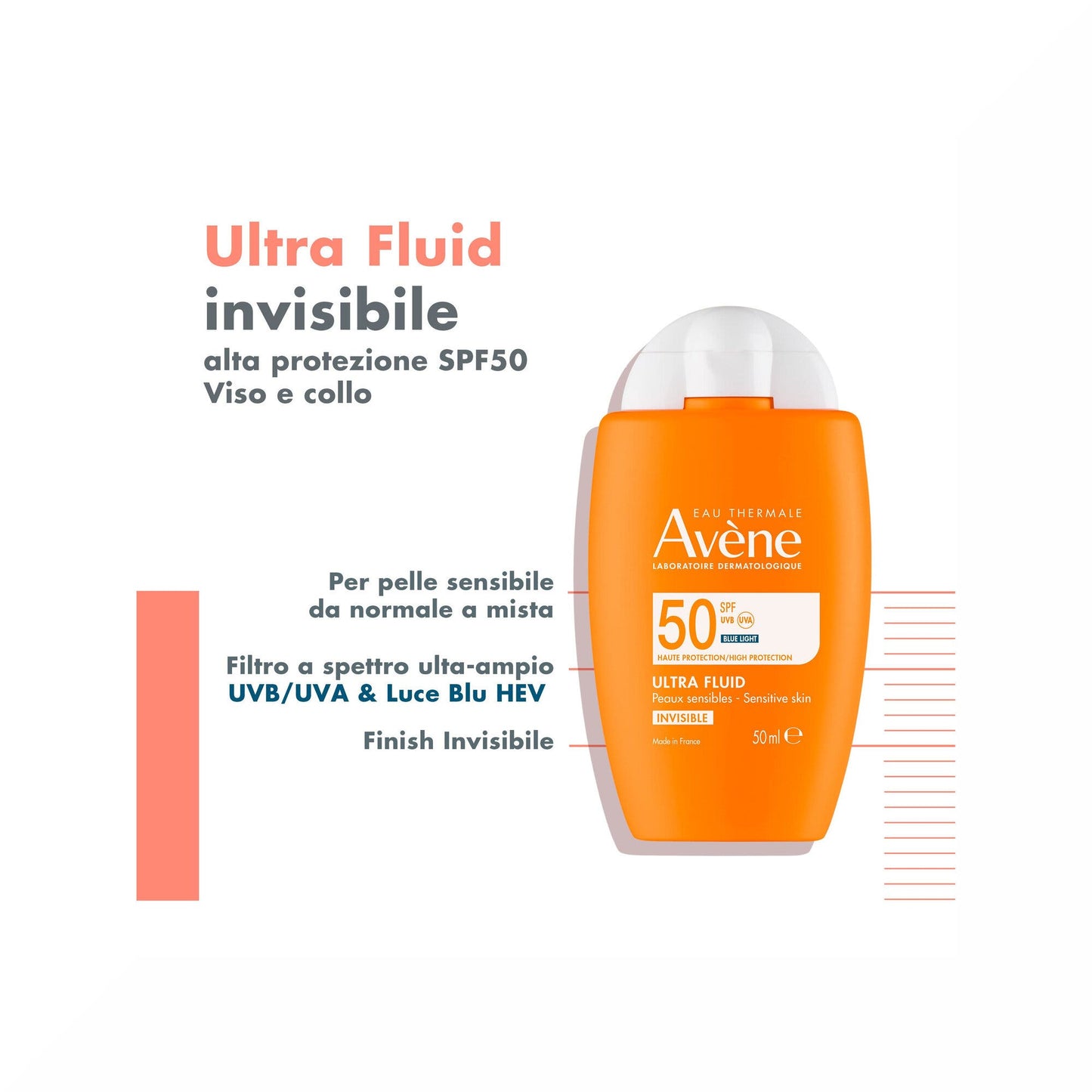 Eau Thermale Avène Solare Ultra-Fluid Invisibile 50ml SPF50