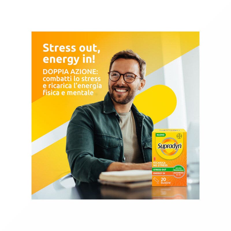 Supradyn Ricarica No Stress Integratore Vitamine e Magnesio contro la Stanchezza da Stress 20 Buste