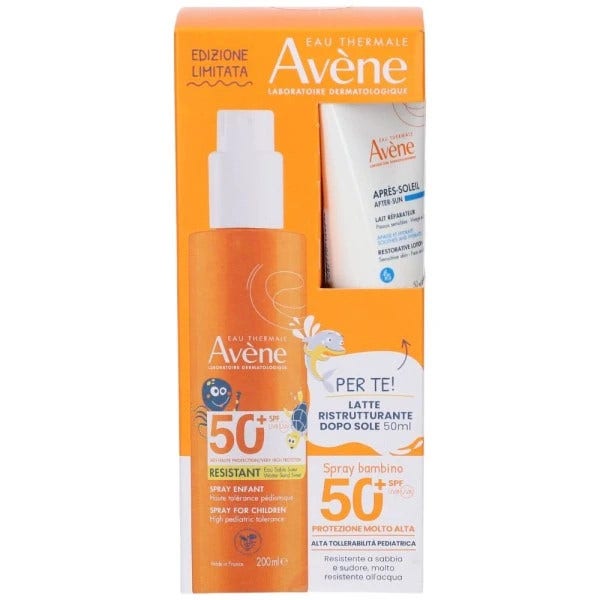 Eau Thermale Avène Spray Solare Bambino SPF50+ 200ml + Ristrutturante Doposole 50ml
